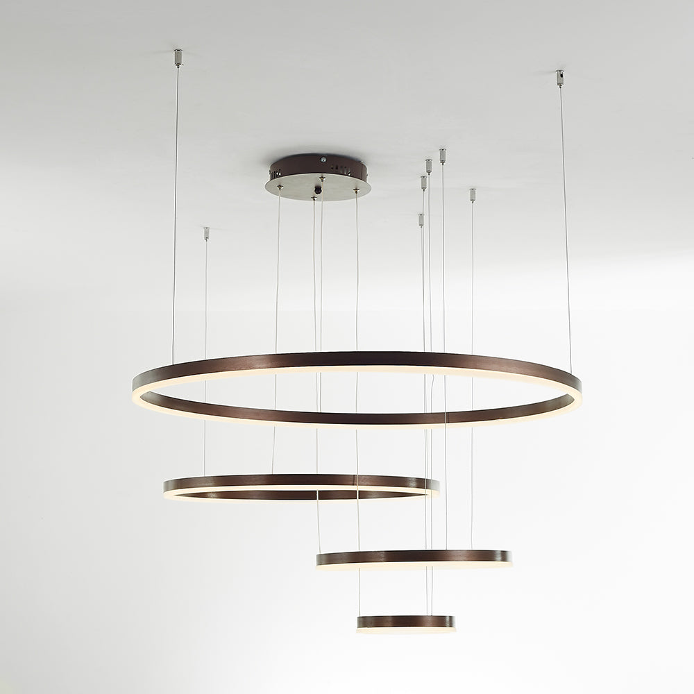 Modern Pendant Light Tir-Circle Black/Gold/Coffee Metal