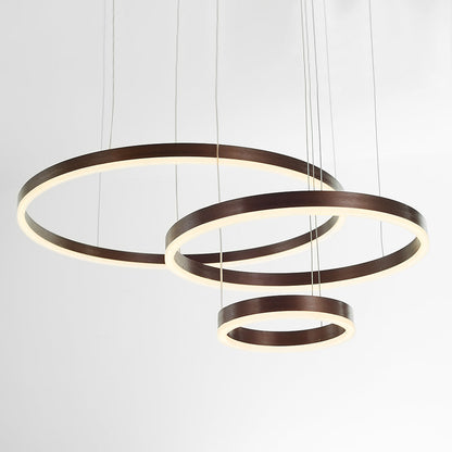 Modern Pendant Light Tir-Circle Black/Gold/Coffee Metal