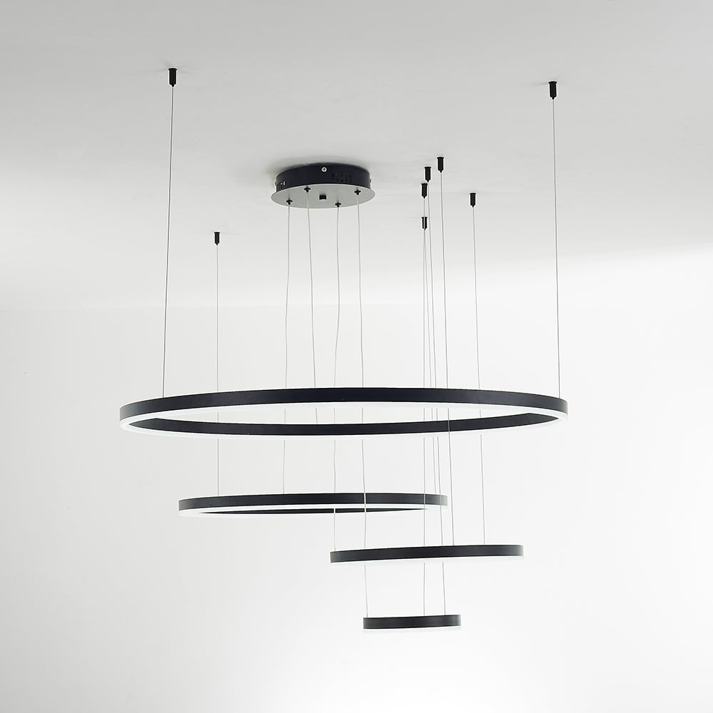Modern Pendant Light Tir-Circle Black/Gold/Coffee Metal
