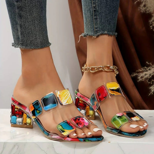 Women's Sandals with Sparkling Details