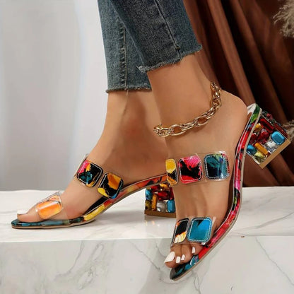 Women's Sandals with Sparkling Details