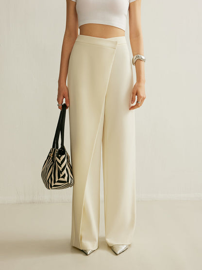 Asymmetrical Cross Wrap High-Waist