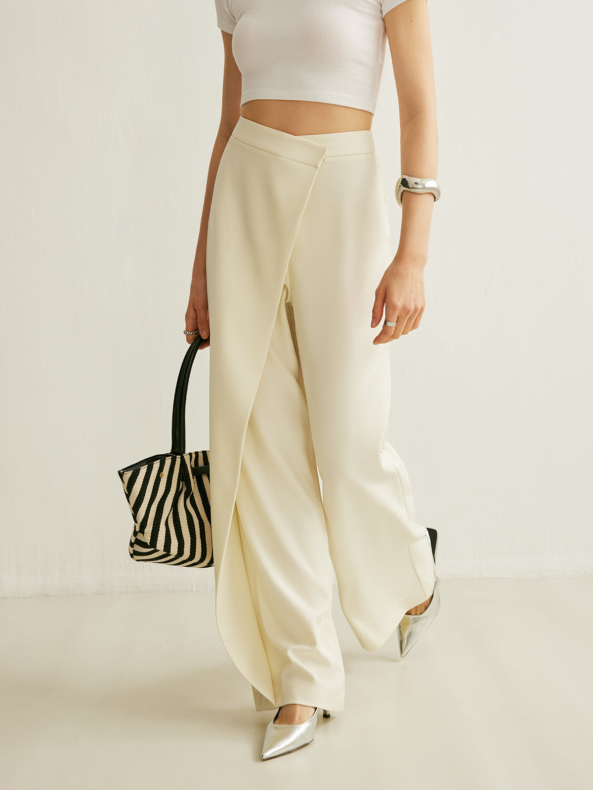 Asymmetrical Cross Wrap High-Waist