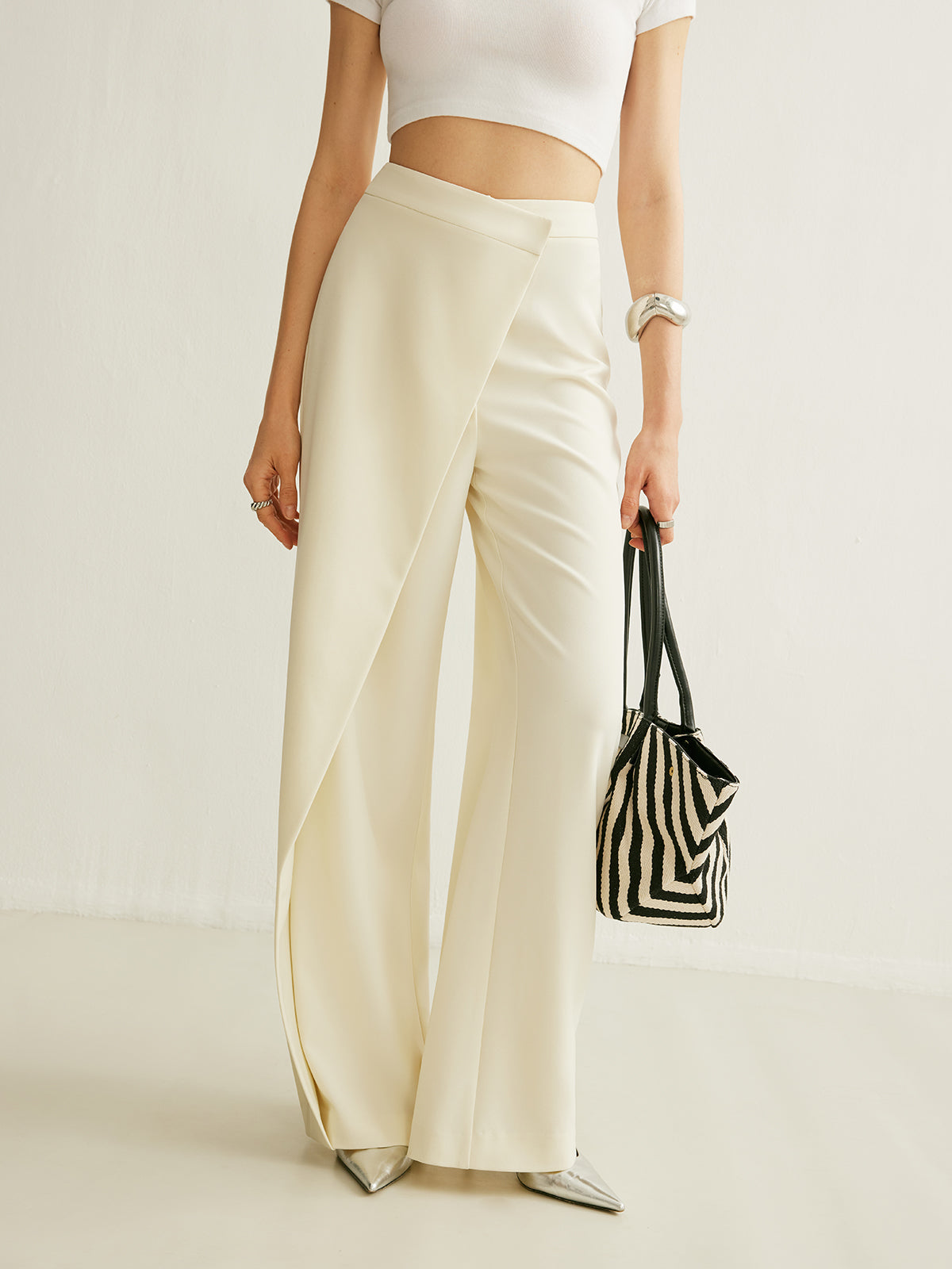 Asymmetrical Cross Wrap High-Waist