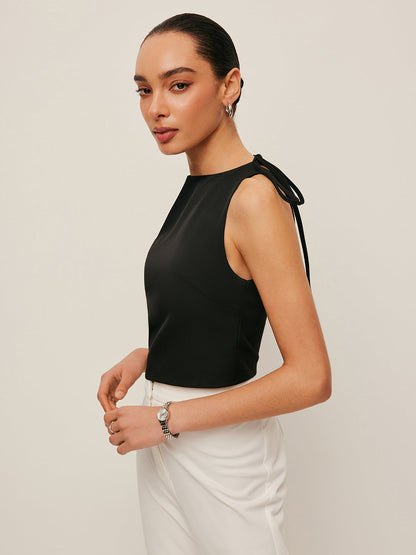 Asymmetrical Open-Back Tie Top