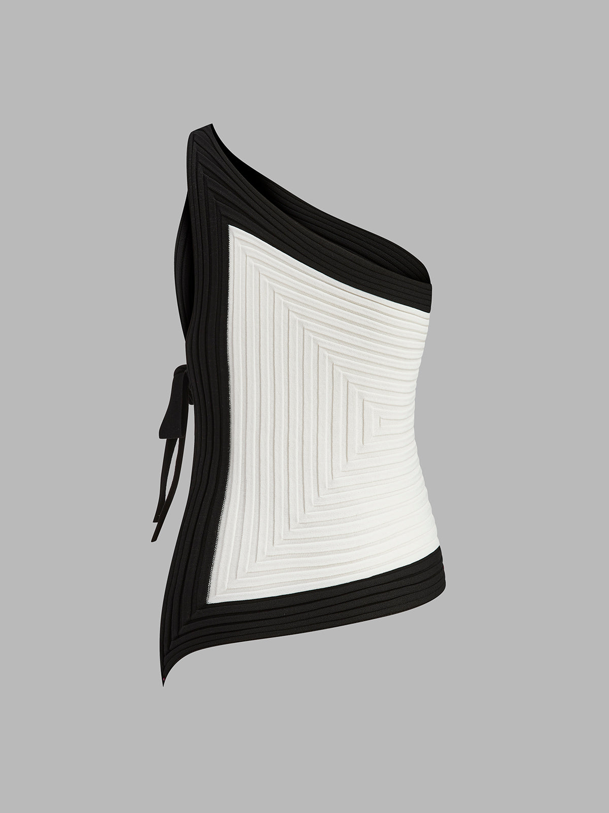 Asymmetrical Ribbed Side Tie Top