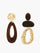 Asymmetrical Wood & Metal Drop Earrings