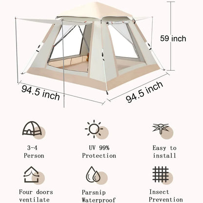 Automatic Installation 4 Person Automatic Easy Pop Up Tents For Camping