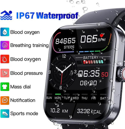 Blood Glucose Monitoring Smartwatch – Non-Invasive Smart Watch with Heart Rate, Sleep & Fitness Tracking
