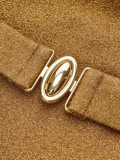 Belted V-Neck One-Piece Swimsuit