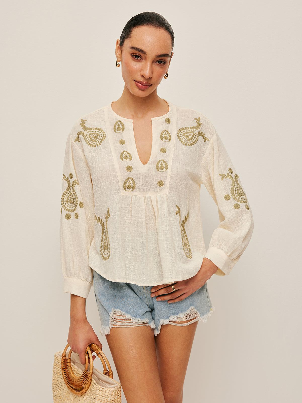 Boho Embroidered Blouse