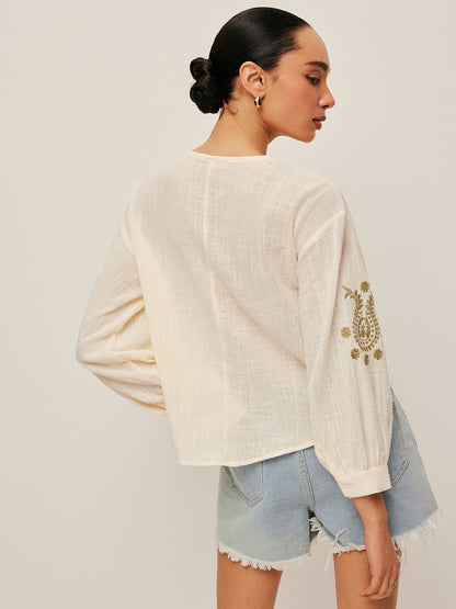 Boho Embroidered Blouse