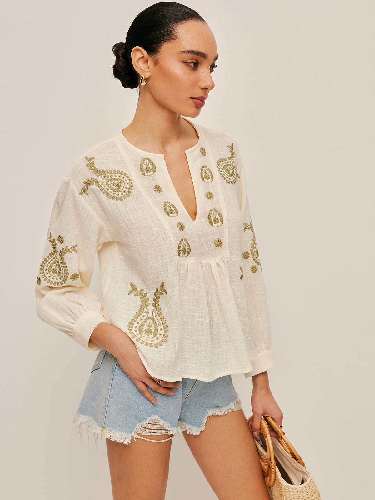 Boho Embroidered Blouse