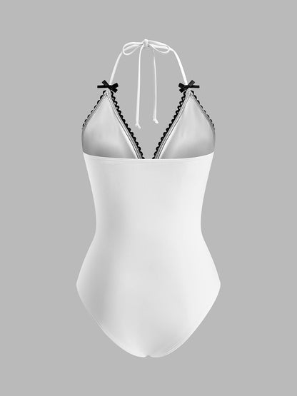 Bow Detail Tie-Back Swimsuit
