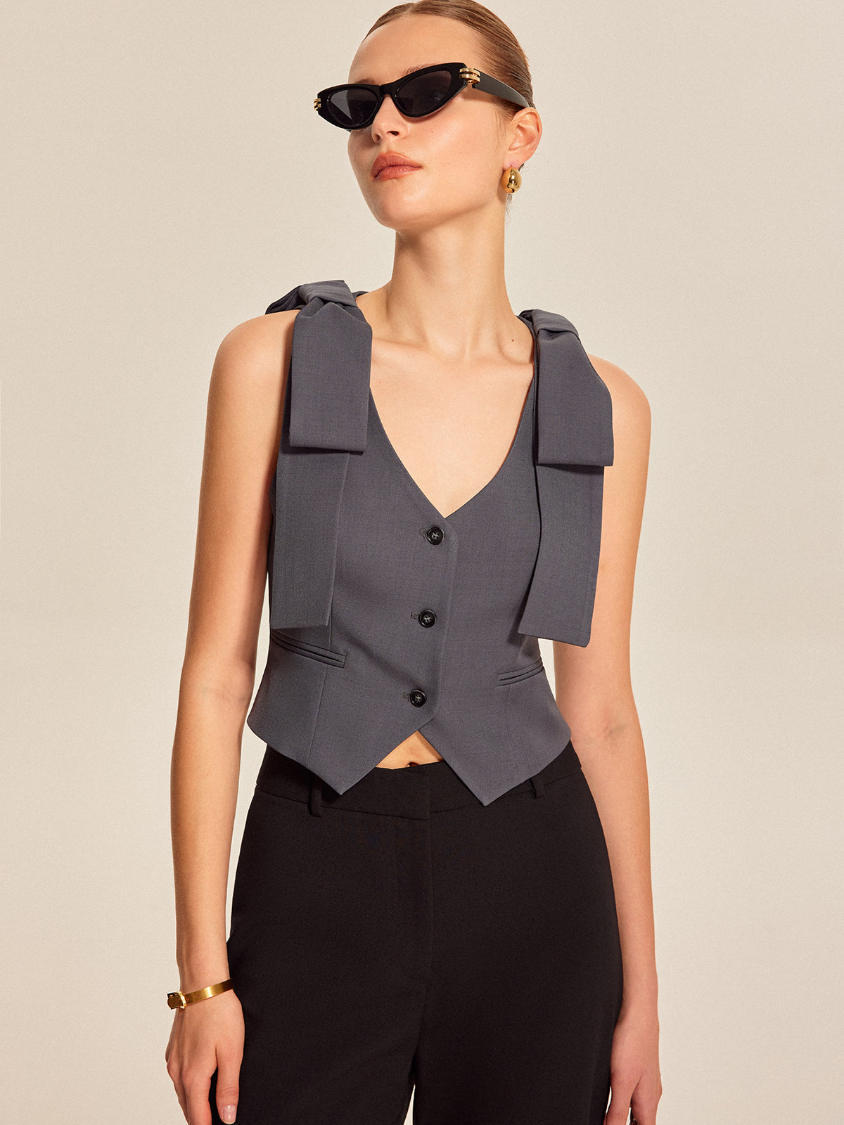 Bow Shoulder Vest