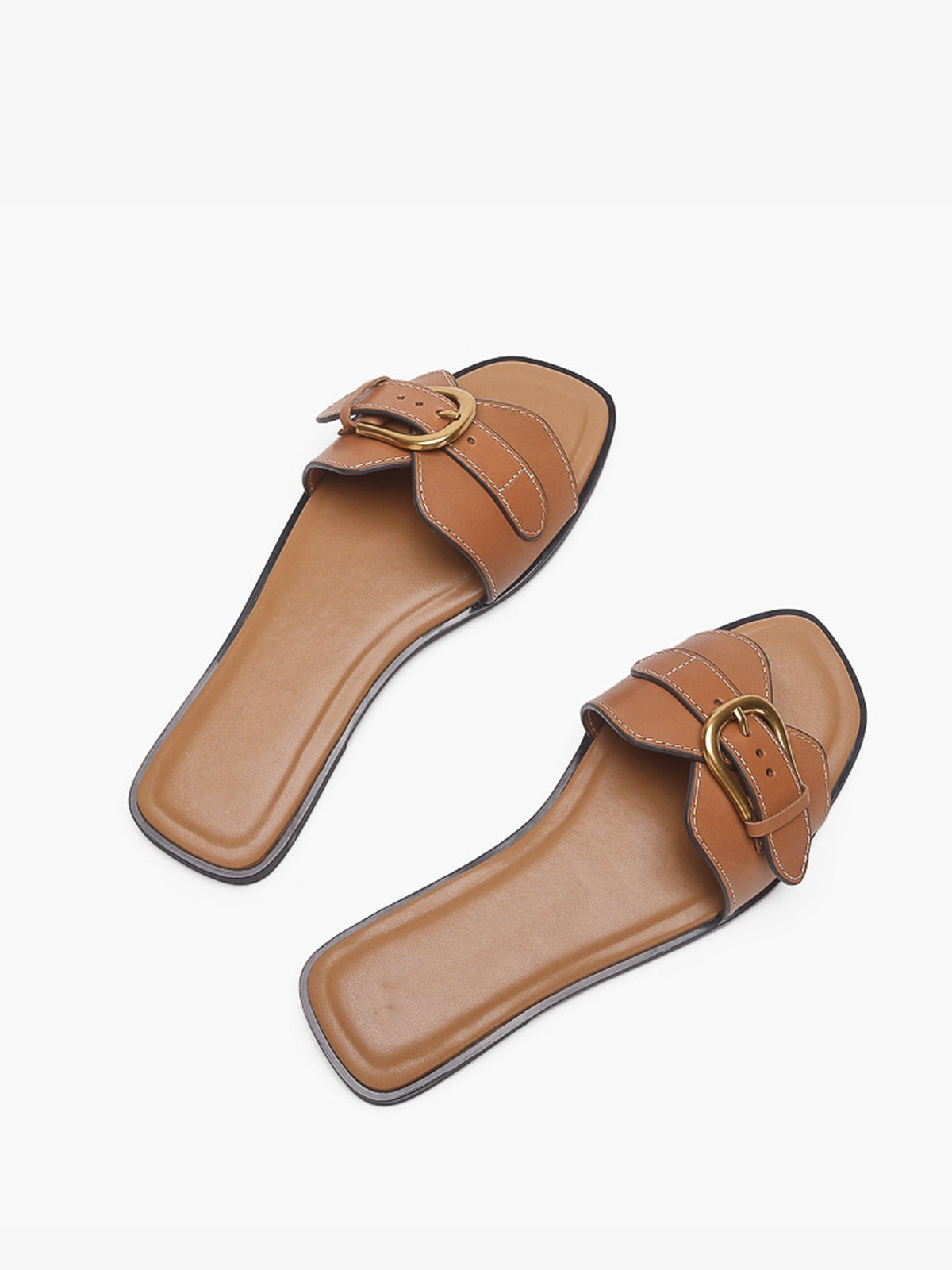 Buckled Strap Slide Sandals