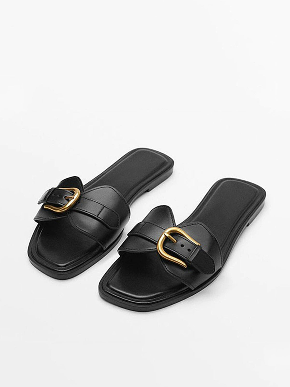 Buckled Strap Slide Sandals