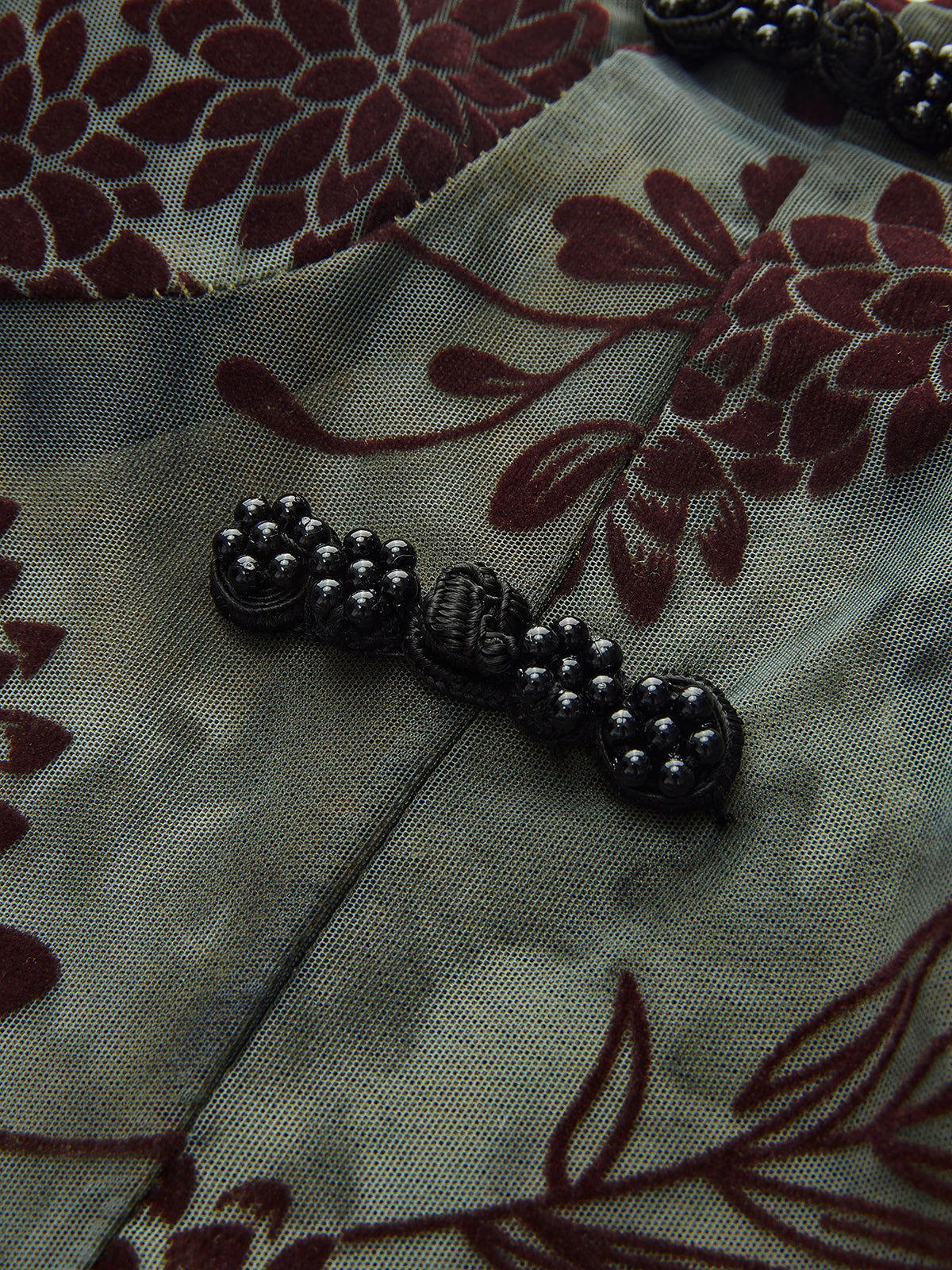 Button Detail Velvet Floral Cami Top