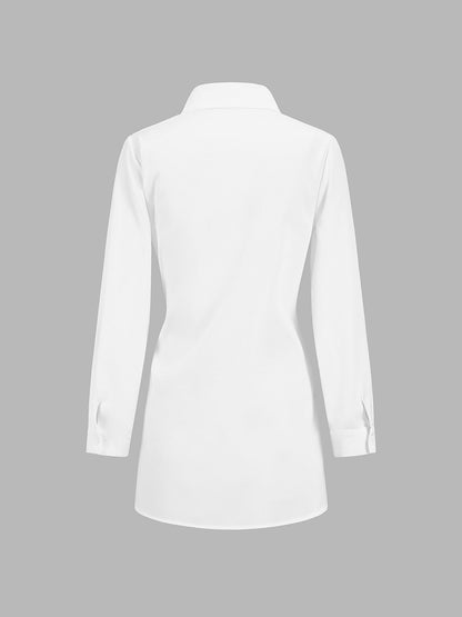 Button Down Tied Long Shirt