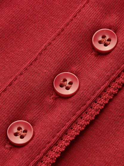 Button-Up Floral Pattern Pleated Dress