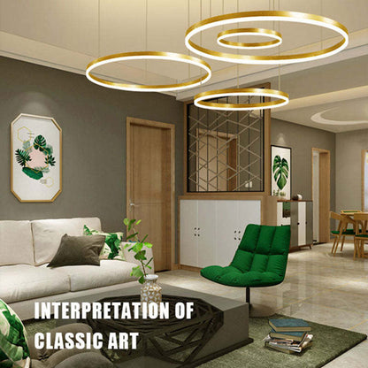 Modern Pendant Light Tir-Circle Black/Gold/Coffee Metal