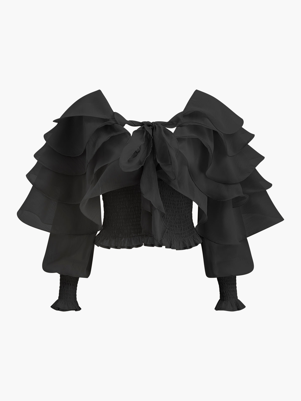 Chiffon Ruffle Backless Top