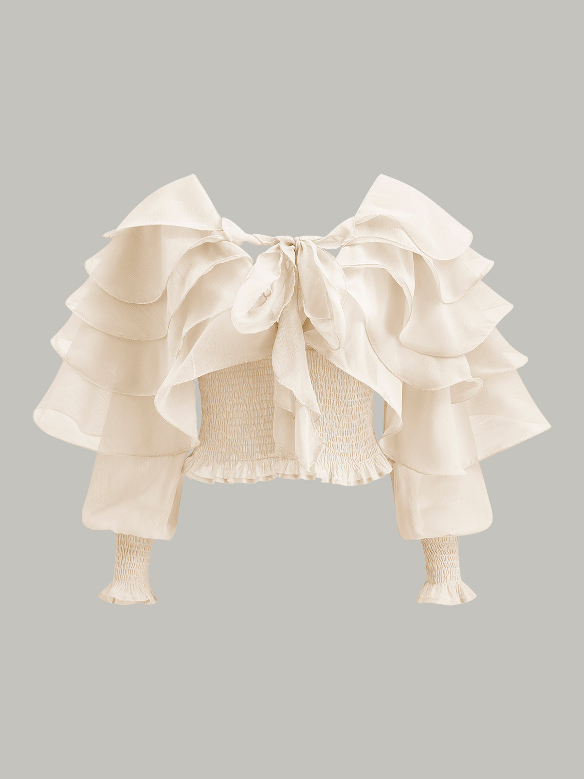 Chiffon Ruffle Backless Top