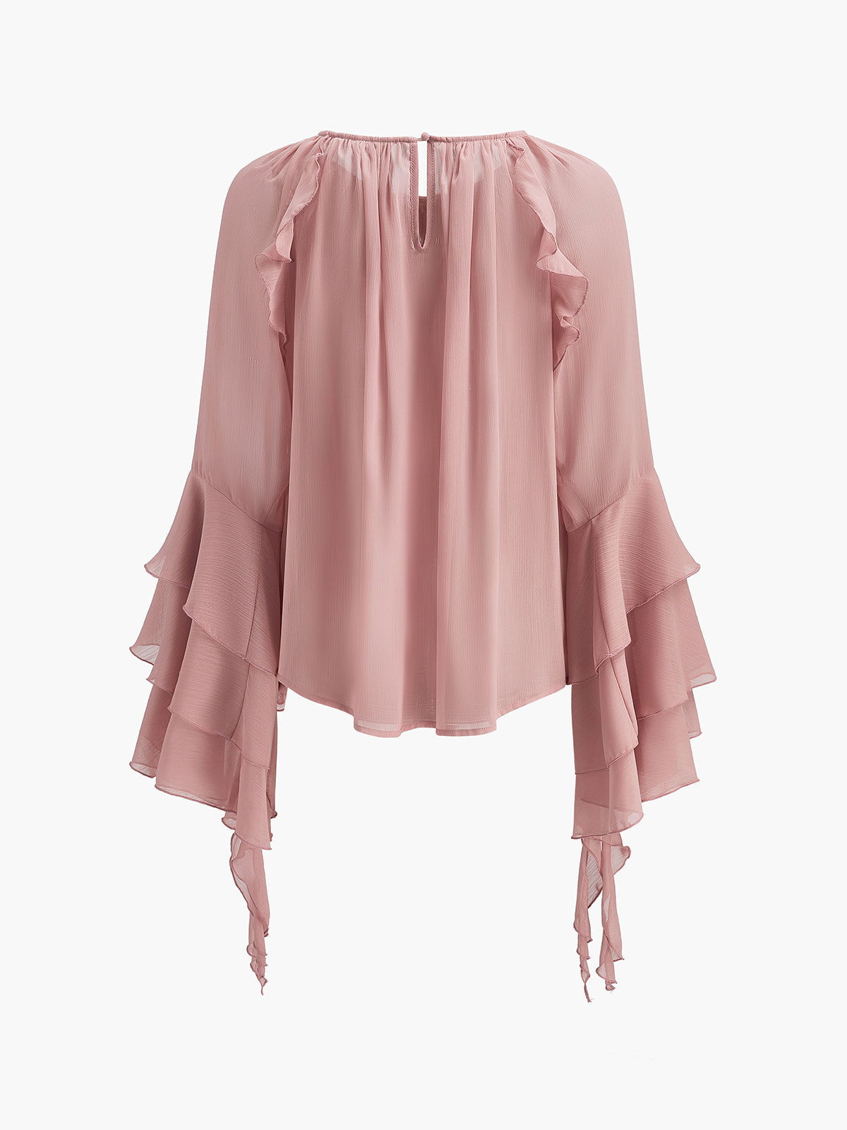 Chiffon Ruffle Sleeve Blouse