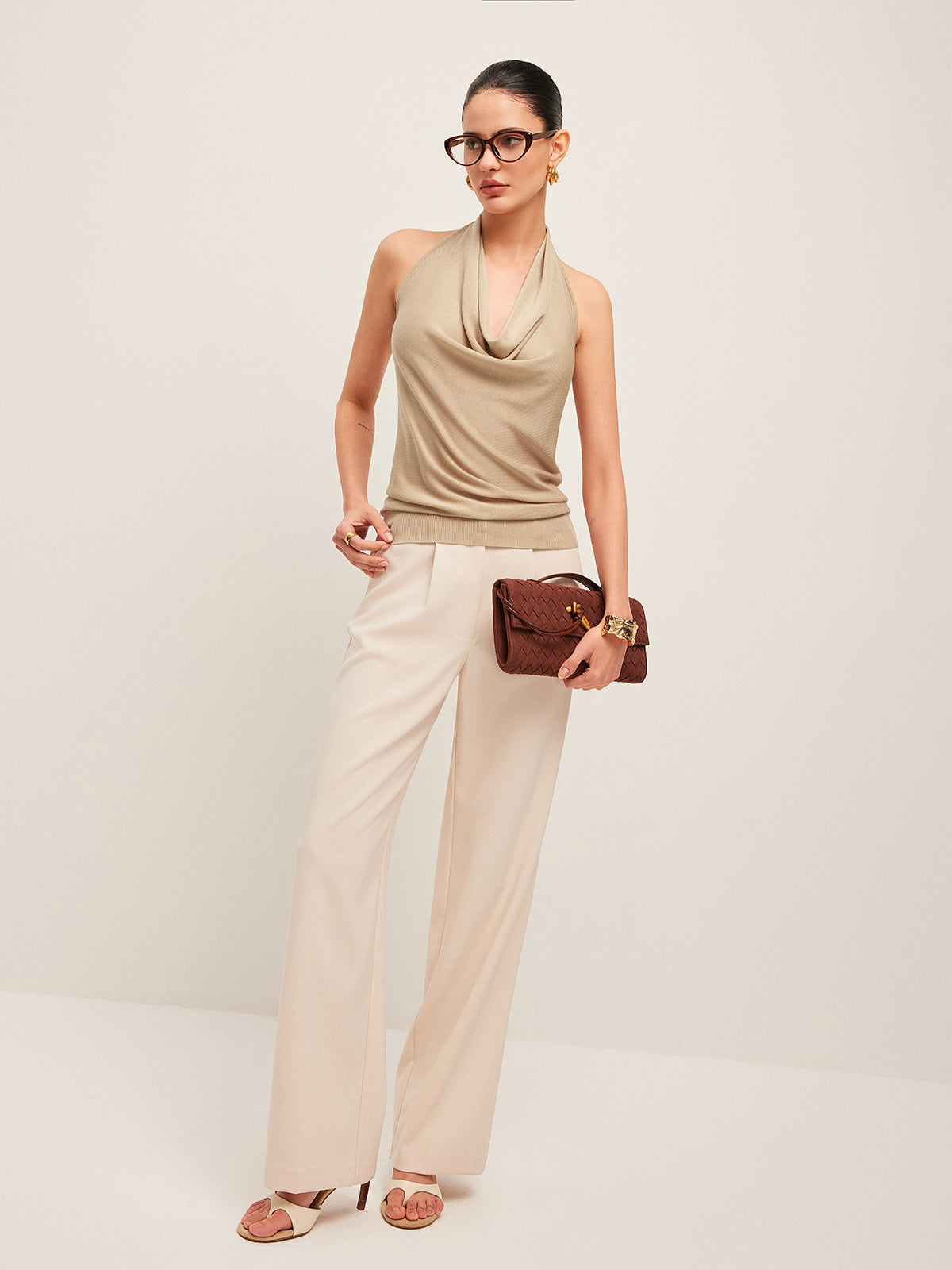 Cowl Neck Halter Top