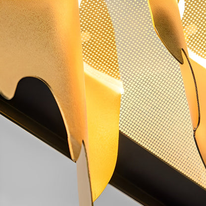 Lámpara colgante creativa con diseño de iceberg, metal circular y atenuación continua LED
