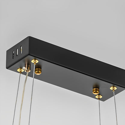 Lámpara colgante creativa con diseño de iceberg, metal circular y atenuación continua LED