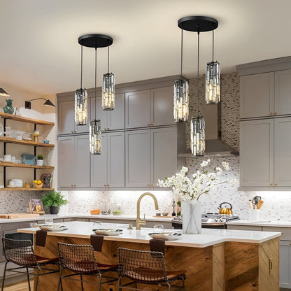 Creative Iron Crystal Glass Industrial Chandelier Pendant Lights Ceiling Lamp