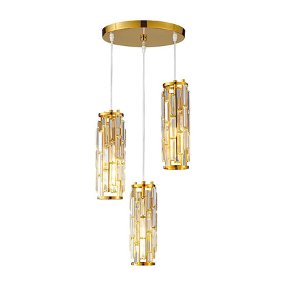 Creative Iron Crystal Glass Industrial Chandelier Pendant Lights Ceiling Lamp