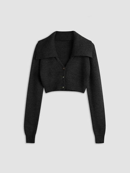 Korte cardigan met kraag