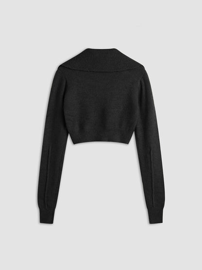 Korte cardigan met kraag