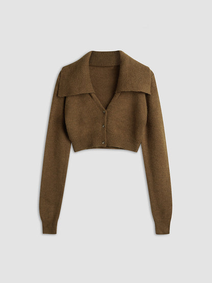 Korte cardigan met kraag