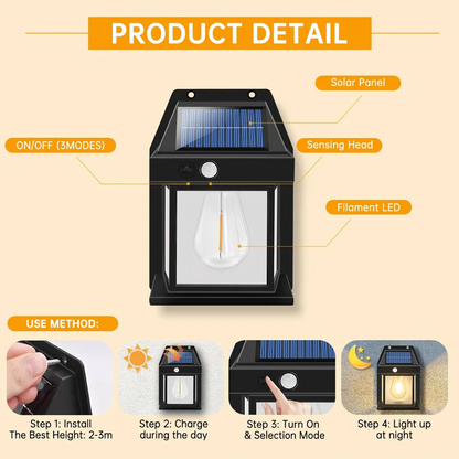 Solar Wall Lamp Outdoor, Set of 2 | Ventayo