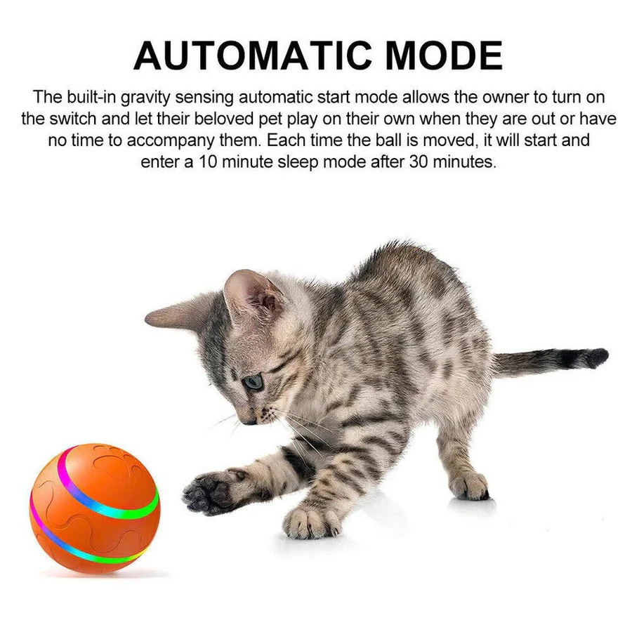 Dog and Cat Interactive Ball Toy – Self-Rolling Pet Toy for Indoor Fun