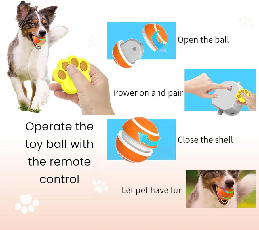 Dog and Cat Interactive Ball Toy – Self-Rolling Pet Toy for Indoor Fun
