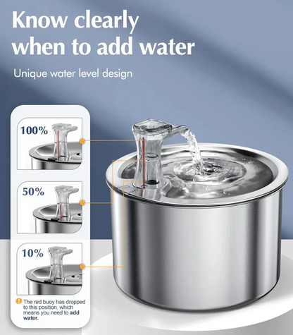 Stainless Steel Cat Water Fountain with Filter and Sensor | Ventayo