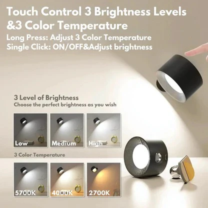 Oplaadbare Wandlamp met 360° Rotatie | Ventayo