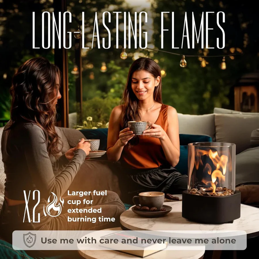 Chimenea de Mesa Portátil de Vidrio Mini | Ventayo
