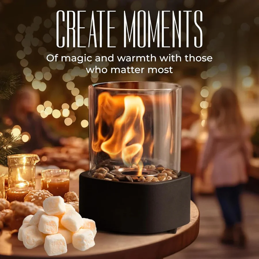 Chimenea de Mesa Portátil de Vidrio Mini | Ventayo