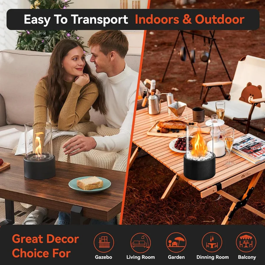 Chimenea de Mesa Portátil de Vidrio Mini | Ventayo