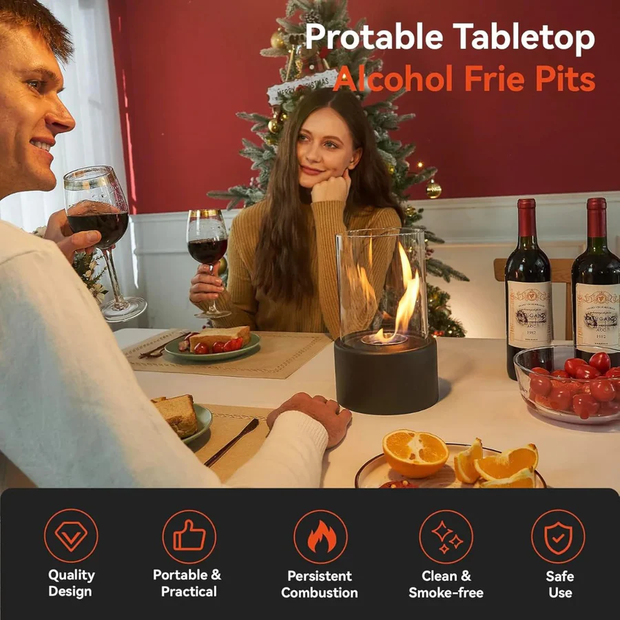 Chimenea de Mesa Portátil de Vidrio Mini | Ventayo