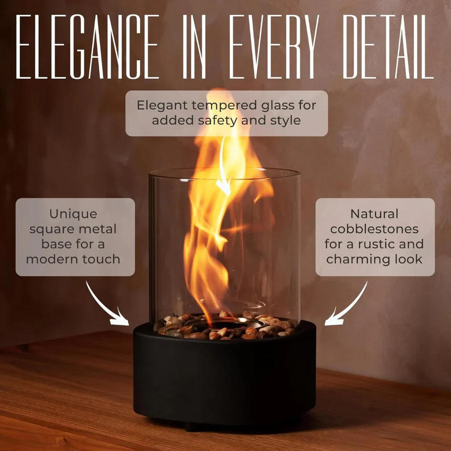 Chimenea de Mesa Portátil de Vidrio Mini | Ventayo