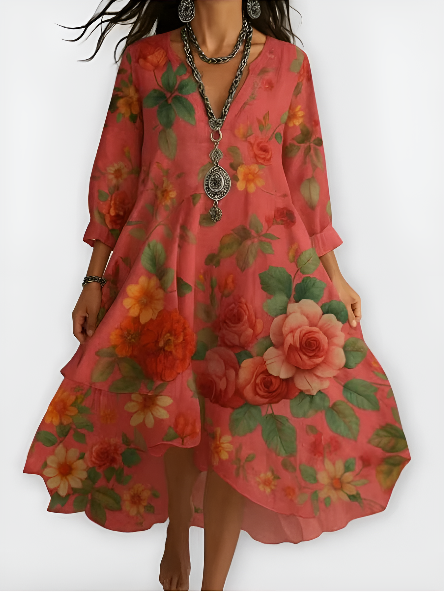 Floral Vintage Boho Maxi Dress