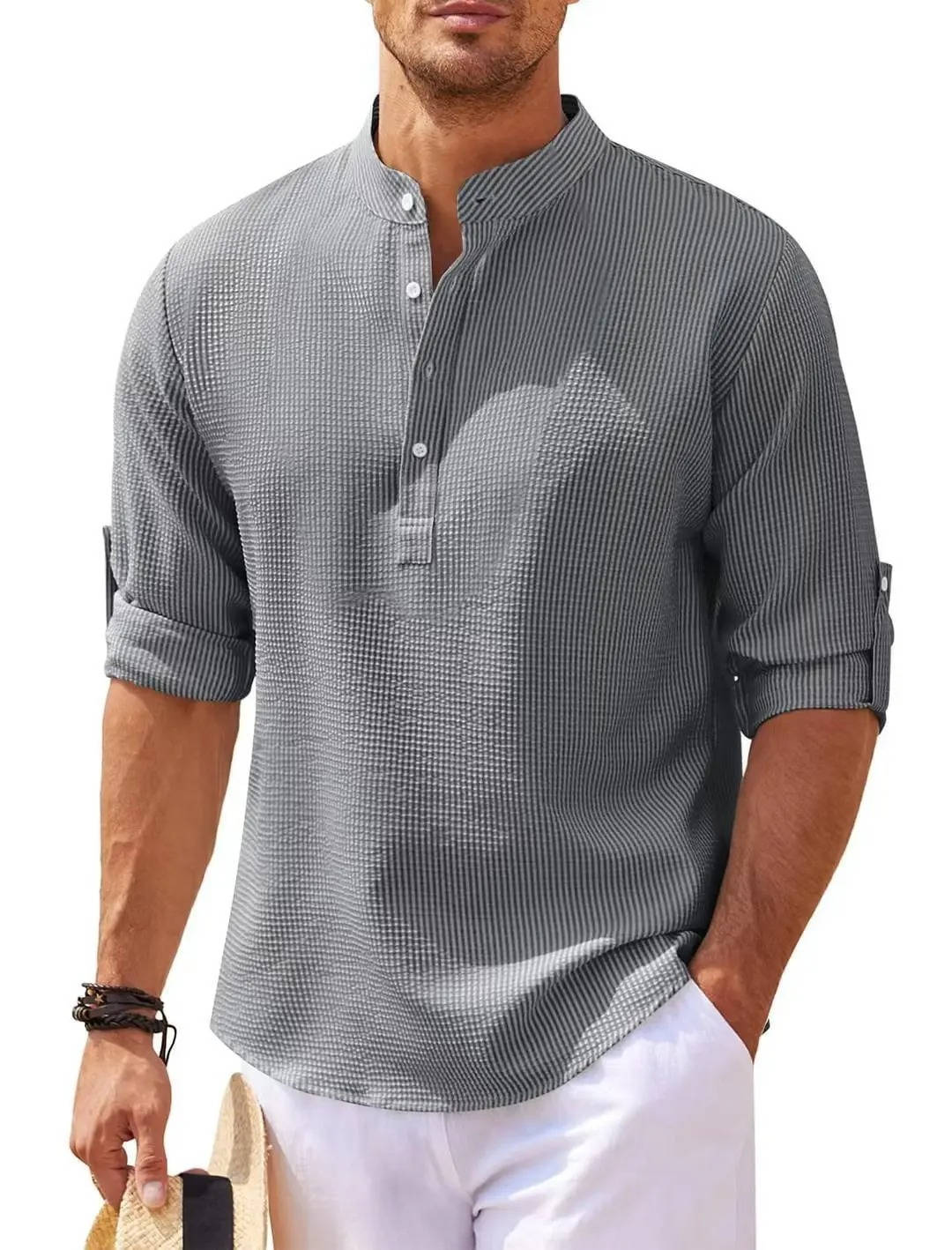Camisa Henley para hombre