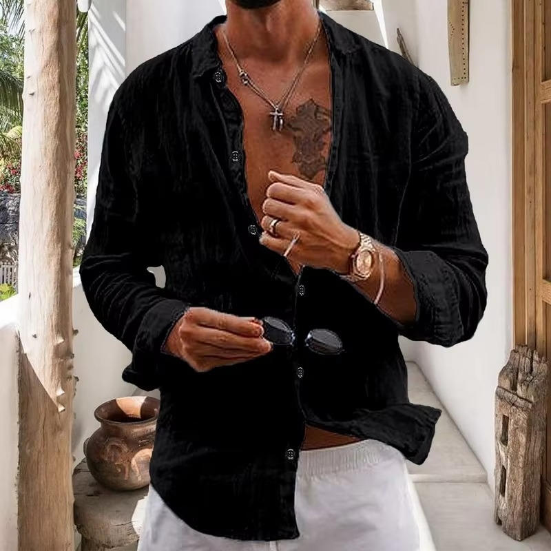 Men's Linen Long Sleeve Shirts