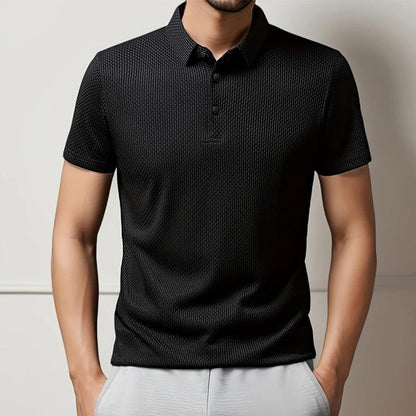 Men's Knitted Polo Shirt Short Sleeve